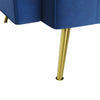 Modern Luxury Velvet Sofa Bed Blue 3 Seater Nonwoven Contrast Gold Metal Legs