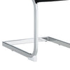 Dining Chairs Set of 2 Cantilever Chairs with Stylish Chrome Metal Frame Black