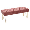 Upholstered Velvet Vintage Bench Button Tufted Dining Bench Padded Seat Chair