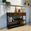 3-Tier Console Table Side Table With Drawer Shelf Bookcase Entryway Hallway Unit