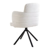 White Teddy Velvet Vanity Chair Swivel Desk Chair For Home Office, Metal Legs