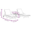 Brokky Loungers 2 pcs with Table Solid Wood Acacia, Bed Chair with High T8O7