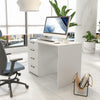 Modern Computer Desk Home Office Desk w/4-Drawers Wooden Laptop Desk Workstation