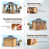 290 x 290 cm Hardtop Gazebo w/Aluminum Frame-Coffee