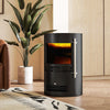 Fireplace Electric Heater Stove w/ Thermostat Control Black Freestanding