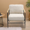 Upholstered High Wing Back Armchair Linen Chair Fireside Seat Living Room Lounge