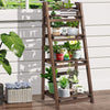 4 Tier Folding Ladder Shelf Bookcase Display Storage Rack Plant Stand