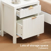 Ribbed Bedside Table Bedroom 2 Drawers Office Nightstand Living Room Unit Modern