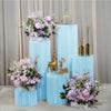 Folding Round Paper Cake Flowers Display Stand Plinth Cylinder Pedestal Wedding