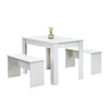 Modern 3Pcs Dining Bench Set Table+ 2 Bench Dining Room Kitchen for Small Space