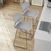 2X Grey Breakfast Bar Stools Modern Pub Chair Kitchen Metal Leg 70cm Seat Height