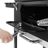 Black Charcoal Grill BBQ Trolley Wheels Two Arm Garden Smoker Shelf Side Steel