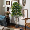 Realistic Artificial Lemon Tree 120cm 4ft Plastic Indoor Plant Office Desk Decor