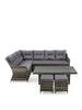 Florida Corner Set With Lift Up Table Grey Outdoor Furniture for all-year Use