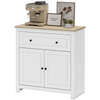 Sideboard Storage Cabinet with Adjustable Shelf Drawer White and Oak Brown HGFS