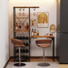 Smilesun 16 Bottles Wine Rack w/ Folding Table & Glass Holders 6-Tier Shelves
