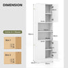 Kitchen Pantry Cabinet 190cm Tall Freestanding Cupboard w/ Doors & Shelves White