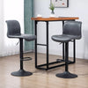 Retro Barstools Set of 2 PU Leather Adjustable Height Swivel Bar Chairs