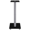 Speaker Stands 2pcs Black & Silver Tempered Glass 2 Pillars Design