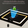 LED Bedside Table with 2 Drawers Wireless Charging Side Cabinet Nightstand