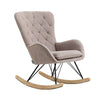High Back Fabric Upholstered Rocking Chair Armchair Nursing Relaxing Rocker Sofa