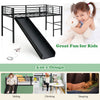 96CM Kids Low Loft Bed Frame Single Size Steel Bed Mid Sleeper w/Ladder & Slide