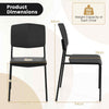 4Pcs Stackable Kitchen Chairs Set Modern Plastic Dining Room Chairs Black