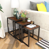 Set of 3 Square Nesting Coffee Table Accent Stacking Side Tables Space-saving