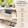 Home Office 120 CM Wood Study Writing Desk w/ Hutch and Drawers
