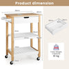 Rolling Kitchen Storage Trolley Cart Cupboard Island Shelves W/ Drawer &Handle