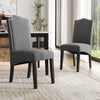 Set of 2 Velvet Suede Dining Chairs Upholstered seat Ergnomic w/ Black Wood Leg