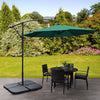 3M Garden Parasol Outdoor Hanging Banana Umbrella Cantilever Sun Shade w/ Base