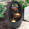 Water Fountain w/ LED Lights Garden Feature Statue Resin Ornament Indoor Outdoor