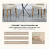 2x Fabric PU Leather Dining Chairs Button-Tufted Upholstered Wood Legs Armchairs