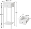 End Table 25 x 25 x 70 cm Bedside Table Set of 2 Tall Side Table