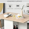 Foldable Dining Table Kitchen Drop-Leaf Table with Storage Shelf for 4-6 People