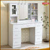 Dressing Table Set Makeup Desk 7 Drawers With Mirror&Cabinet 10 LED Bulbs Vanity