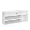 Shoe Bench with Cushion Storage Bench with Padded Seat Rustic Brown