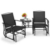 Garden Double Swing Glider Chair Rocking Chair Steel Swing Loveseat w/Table