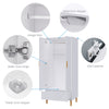 Modern Wooden 2 Door Wardrobe 1 Drawer Storage Hanging Rail with Wooden Feet