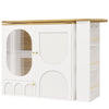 KITCHEN ISLAND EXTENDABLE BAR TABLE WITH STORAGE CABINET CUPBOARD BISTRO TABLE