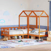 Day Bed Set with Roof Wax Brown 80x200 Solid Wood Pine U2K5