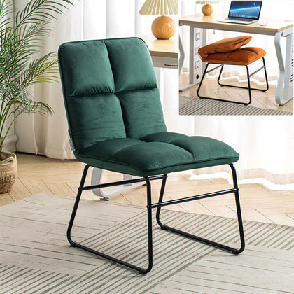 2x Velvet Dining Chairs Accent Home & Restaurant Living Room Folding Lounge Seat