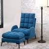 Matte Velvet Relaxing Recliner Armchair Sleeper Bed Lazy Lounge Sofa w/Footstool