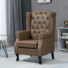 Chesterfield-style Wing Back Armchair Tufted Accent Chair Brown