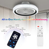 RGB LED Ceiling Fan Light Dimmable Adjustable Wind Speeds with Music Speaker