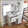 Dressing Table Vanity Makeup Desk with 6 Drawers Mirror & Stool 10 Light Bedroom