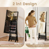 Freestanding Jewelry Cabinet w/ 3 Adjustable Tilt Angles-Black