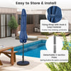 Large Table Umbrella w/ Push Button Tilt & Crank Handle-Navy