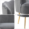 Upholstered Scalloped Velvet Matte Armchair Lounge Chair Oyster Back Sofa Nordic